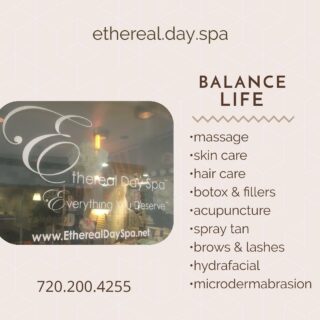 For your well-being…ethereal.day.spa
720.200.4255
