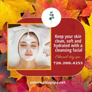 This time of year the cool crisp air can dry out your skin. The best way to care for your skin is with a facial at Ethereal Day Spa.
Come in and visit to find out what type of facial is best for you.
720.200.4255 🍁